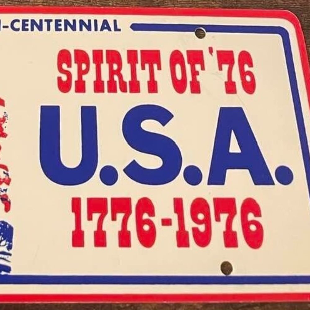 VTG Spirit of '76 USA 1776-1976 Bicentennial Booster Car Plate PLASTIC 12"x6" - Picture 3 of 5